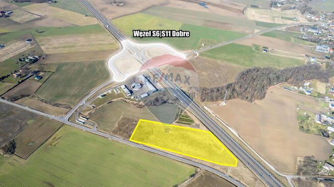Działka inwestycyjna przy węźle drogi S6/S11!