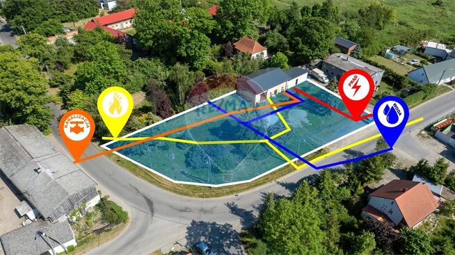 Uzbrojona działka z zabudowaniami w Jamnie!!!