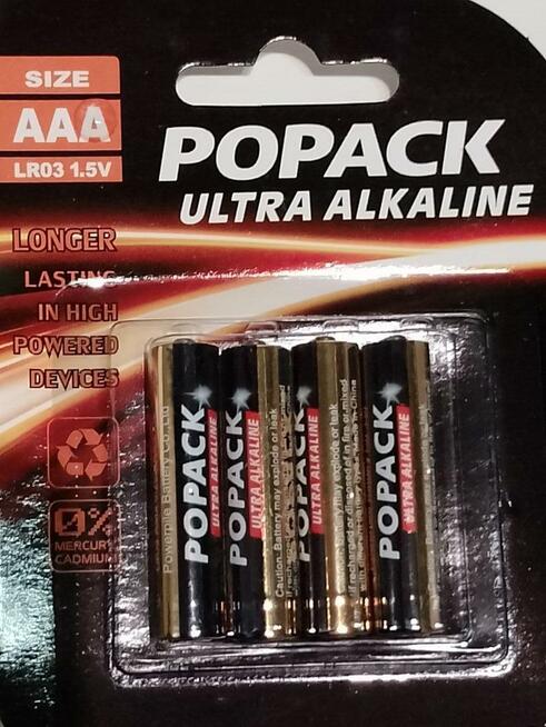 Baterie alkaliczne Popack Ultra Alkaline AAA LR03 1,5 V