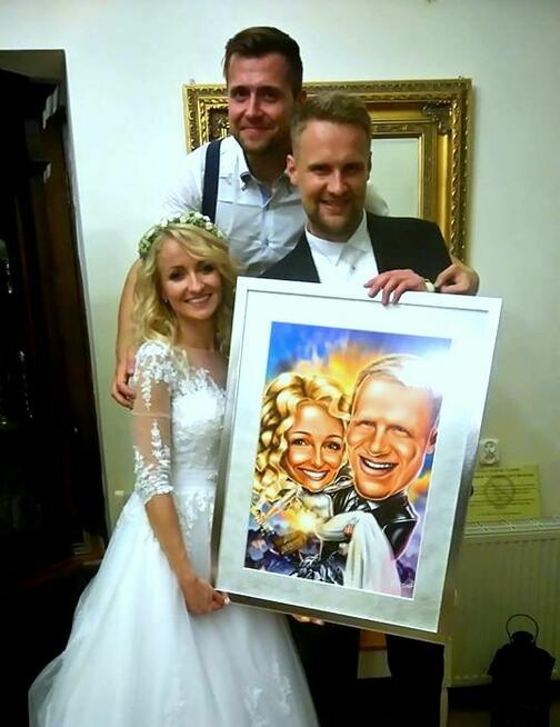 Cyfrowa karykatura na prezent ślubny, dla szefa, urodziny