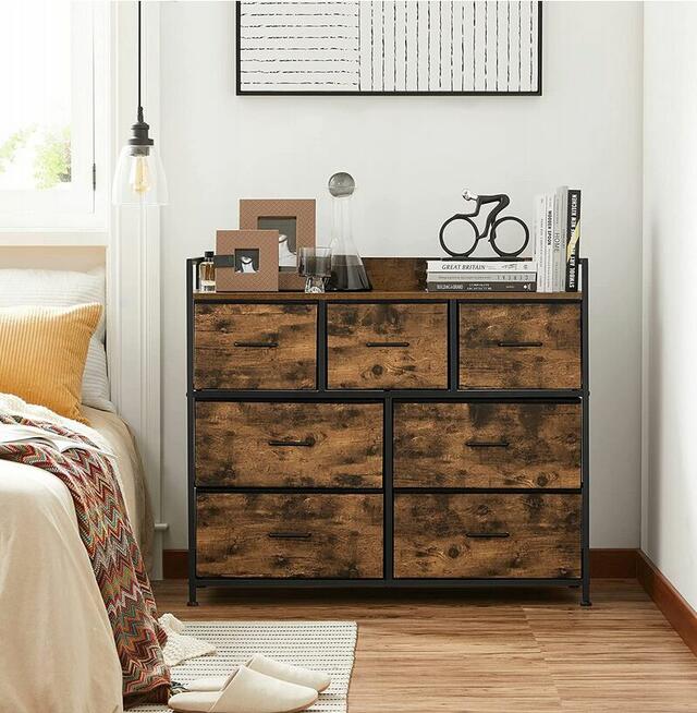Komoda industrialna LOFT rustykalna z metalem i szufladami