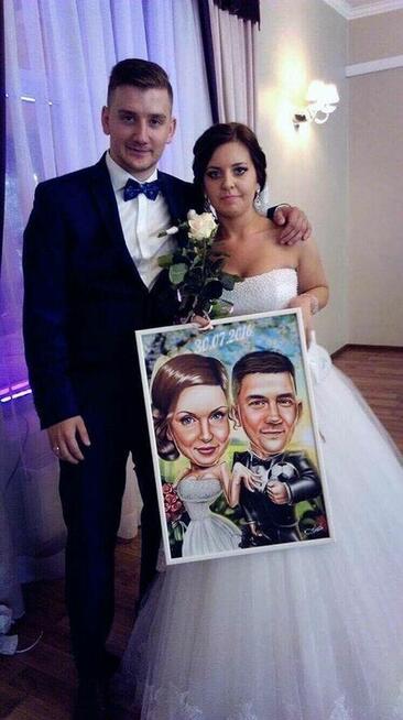 Cyfrowa karykatura na prezent ślubny, dla szefa, urodziny