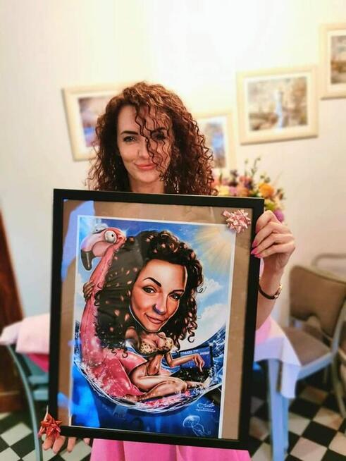 Cyfrowa karykatura na prezent ślubny, dla szefa, urodziny