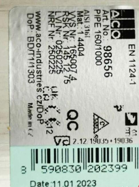 Rury kanalizacyjne ze stali nierdzewnej w/gat. AISI 316L