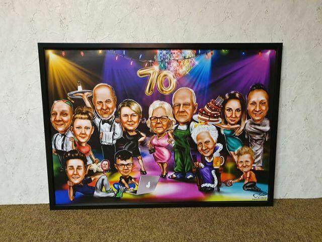 Cyfrowa karykatura na prezent ślubny, dla szefa, urodziny