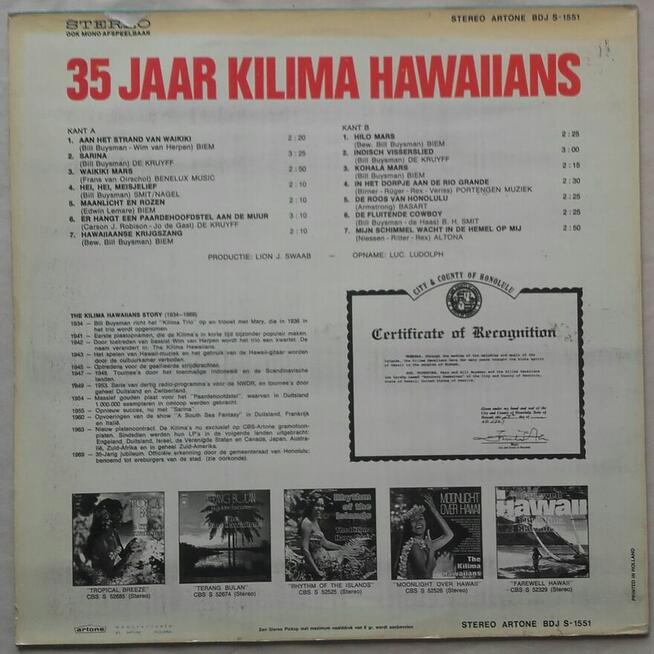 Utwory Hawajskie, winyl 1970 r.