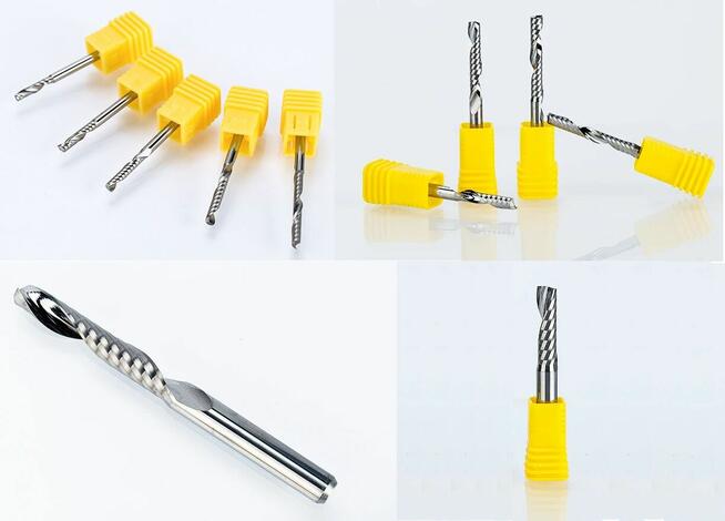 Frezy jednopiórowe, węglik spiekany, średnice: 3,175;4;6 mm.