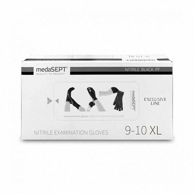 Rękawice Nitrylowe czarne , bezpudrowe roz. S , M , L , XL