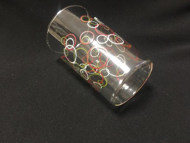 Stara szklanka PRL kółka bąbelki