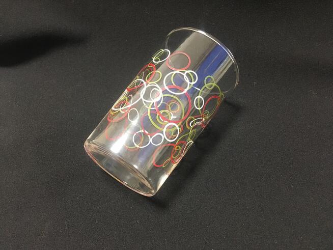 Stara szklanka PRL kółka bąbelki