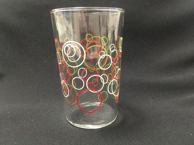 Stara szklanka PRL kółka bąbelki