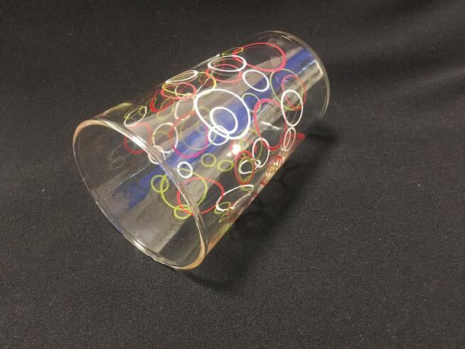 Stara szklanka PRL kółka bąbelki