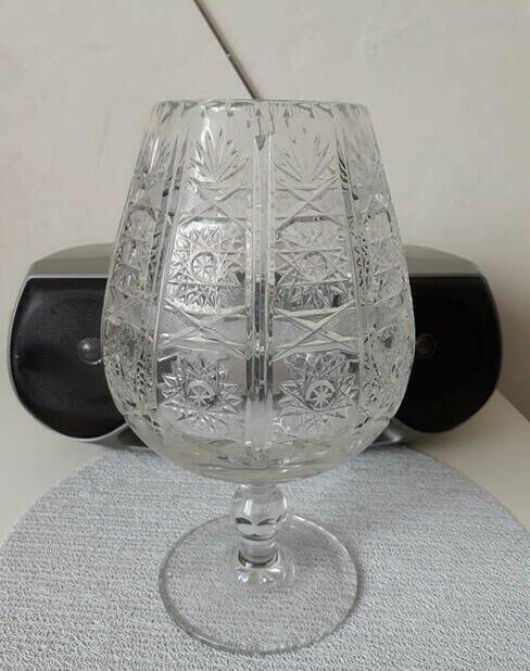 Unikat piękny duży krysztalowy kielich