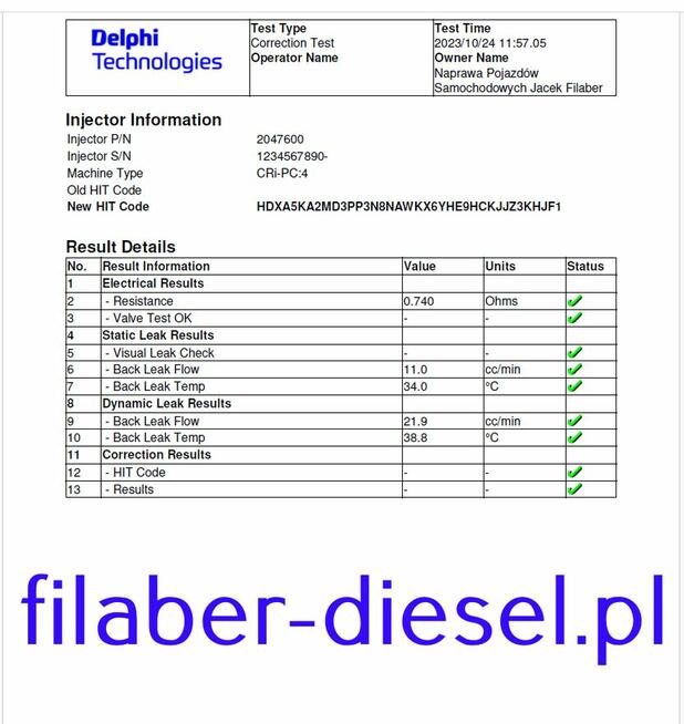 Wtryskiwacz Daf XF 106 euro6 komplet 6 sztuk