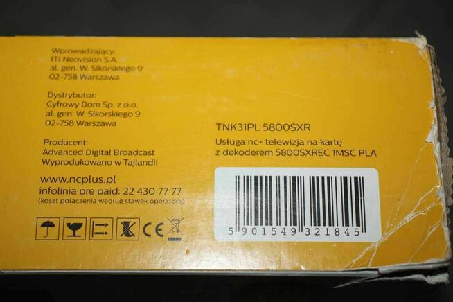 Dekoder satelitarny 5800sx rec 1 msc pla