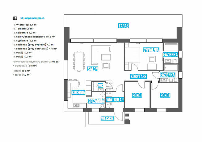 Nowoczesny energooszczędny dom parterowy Koszalin Jamno