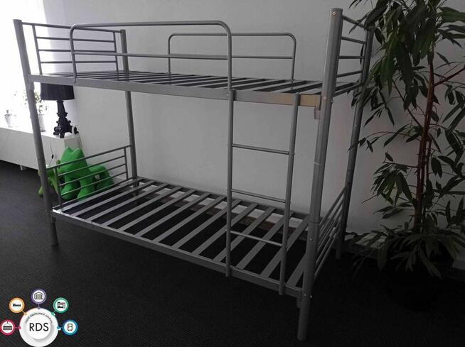 Łóżko piętrowe metalowe kwaterowe 90x200 cm DUŻE ILOŚCI