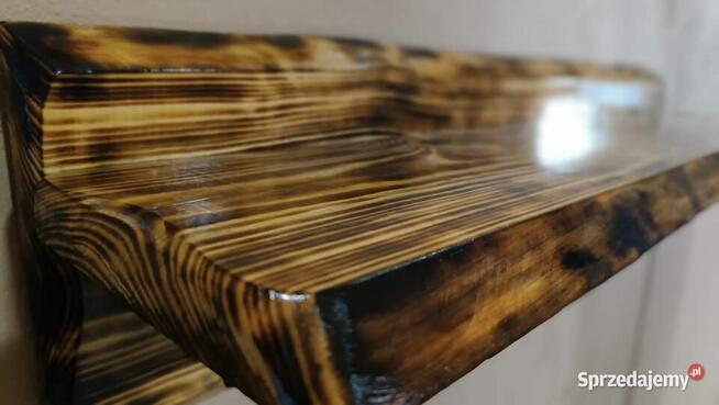 Wieszak na ubrania ścienny 80 cm opalane drewno lakierowane