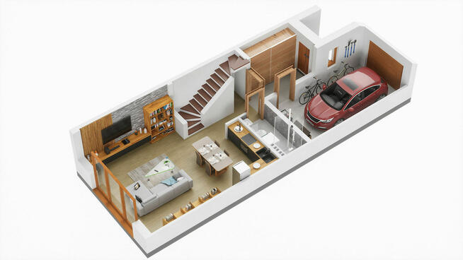 Rzuty 3d - przekroje 3d lokali, mieszkań, wnętrz, wizualiza