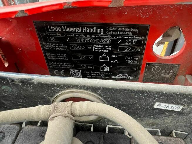 Paleciak elektryczny Linde T 16 waga wózek z wagą paleciak