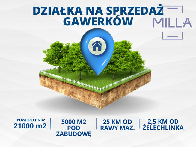 Działka rolna Gawerków gm. Żelechlinek,