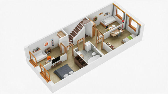 Rzuty 3d - przekroje 3d lokali, mieszkań, wnętrz, wizualiza