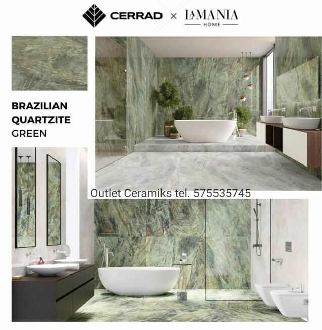 Płytki łazienkowe wielkoformatowe 120x120 Brazilian green