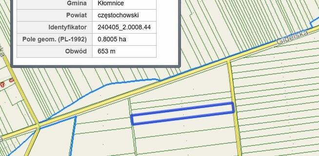 2,93 ha pola rolne i łąka