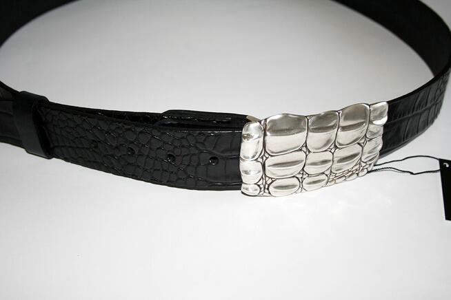 Pasek męski z klamrą Krokodyl - elitarny pasek premium - Wło