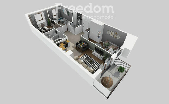 Nowoczesne czteropokojowe mieszkanie z balkonem