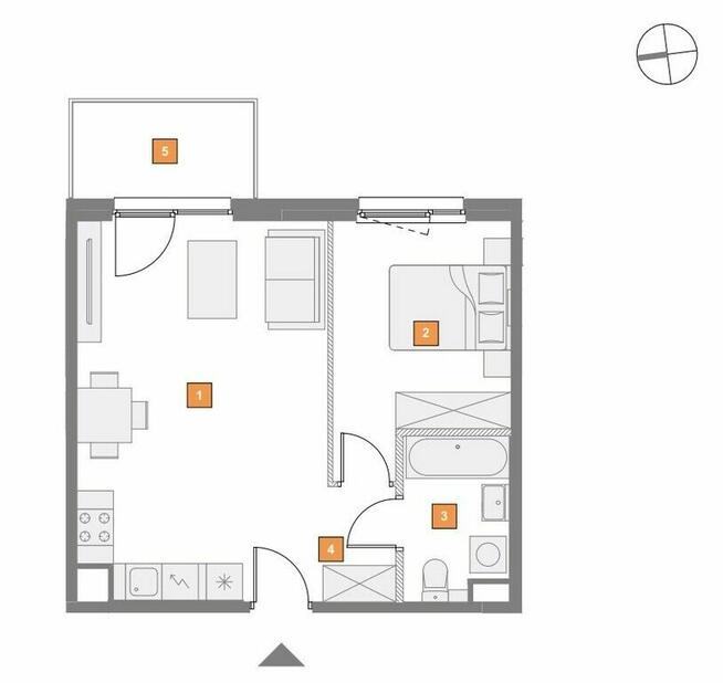 Nowoczesne dwupokojowe mieszkanie z balkonem