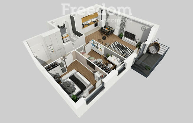 Przestronne trzypolojowe mieszkanie z balkonem