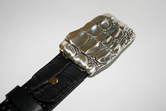 Pasek męski z klamrą Krokodyl - elitarny pasek premium - Wło