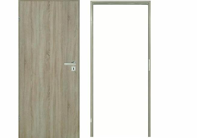Nowe drzwi wewnętrzne z ościeżnicą futryną lewe 90 dąb sonom