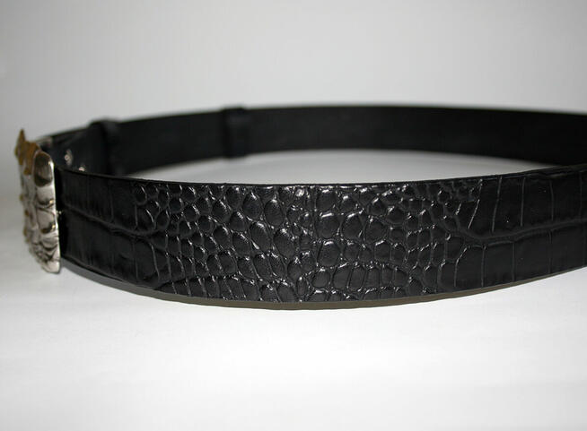 Pasek męski z klamrą Krokodyl - elitarny pasek premium - Wło
