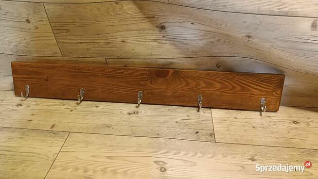 Wieszak na ubrania wiszący drewniany lite drewno 100 cm