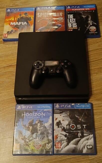 PlayStation 4 Slim PS4 500 GB + PAD + 5 GIER SUPER ZESTAW