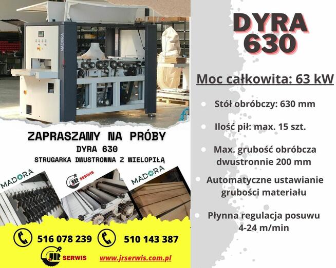Strugarka dwustronna z wielopiłą DYRA 630 MADORA