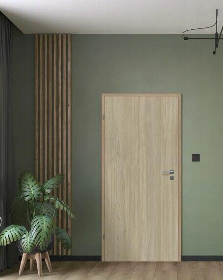 Nowe drzwi wewnętrzne z ościeżnicą futryną lewe 90 dąb sonom