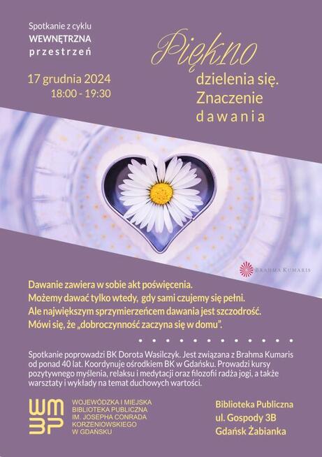 Piękno dzielenia się. Brahma Kumaris w Gdańsku