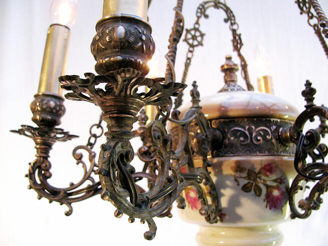 ~* Żyrandol Lampa Francuska * Miedz * Antyk *~