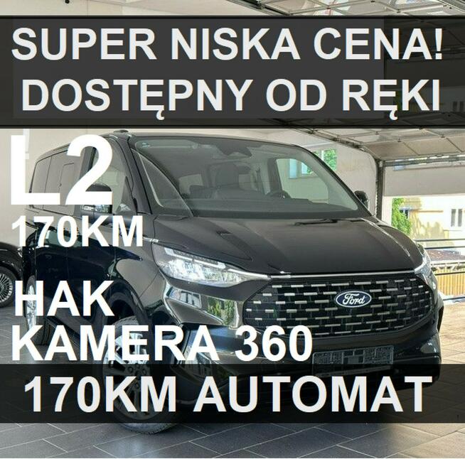 Ford Tourneo Custom L2 Nowy Titanium 170KM Akt. Tempomat  Kamera360 Dost. od ręki 1162 zł