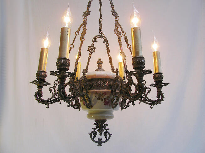 ~* Żyrandol Lampa Francuska * Miedz * Antyk *~