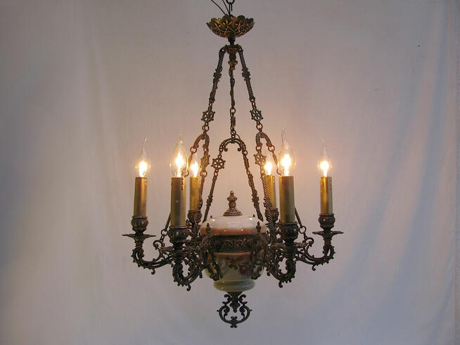 ~* Żyrandol Lampa Francuska * Miedz * Antyk *~