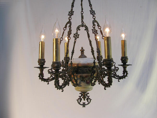 ~* Żyrandol Lampa Francuska * Miedz * Antyk *~