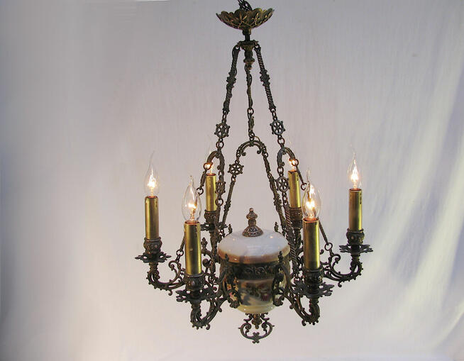 ~* Żyrandol Lampa Francuska * Miedz * Antyk *~