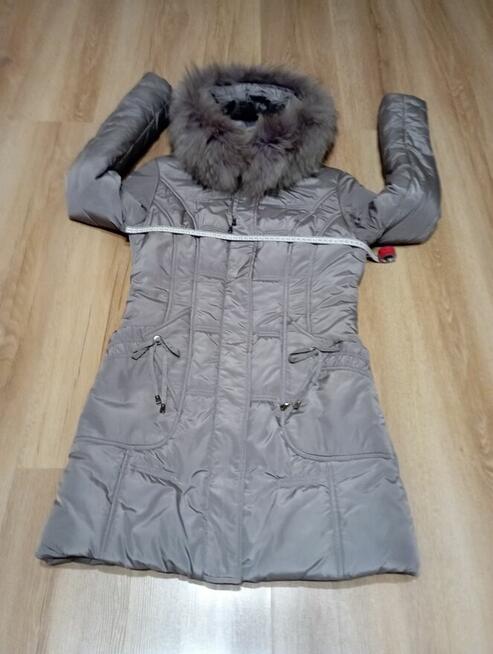 bardzo ciepła damska kurtka szaro-zimowa w rozm. L