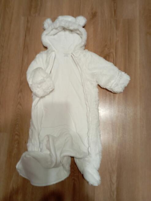 bardzo ciepły kombinezon zimowy biały dziecięcy w rozm. 68