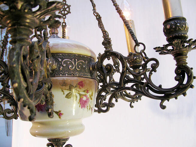 ~* Żyrandol Lampa Francuska * Miedz * Antyk *~