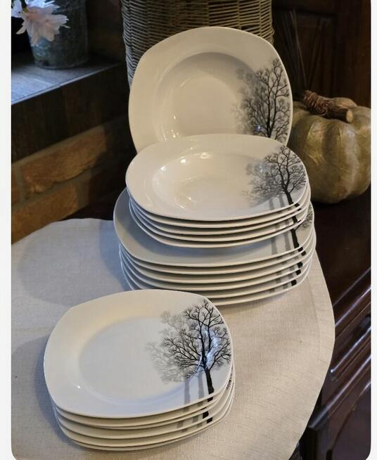 159 zł Zestaw 18 sztuk talerzy drzewa